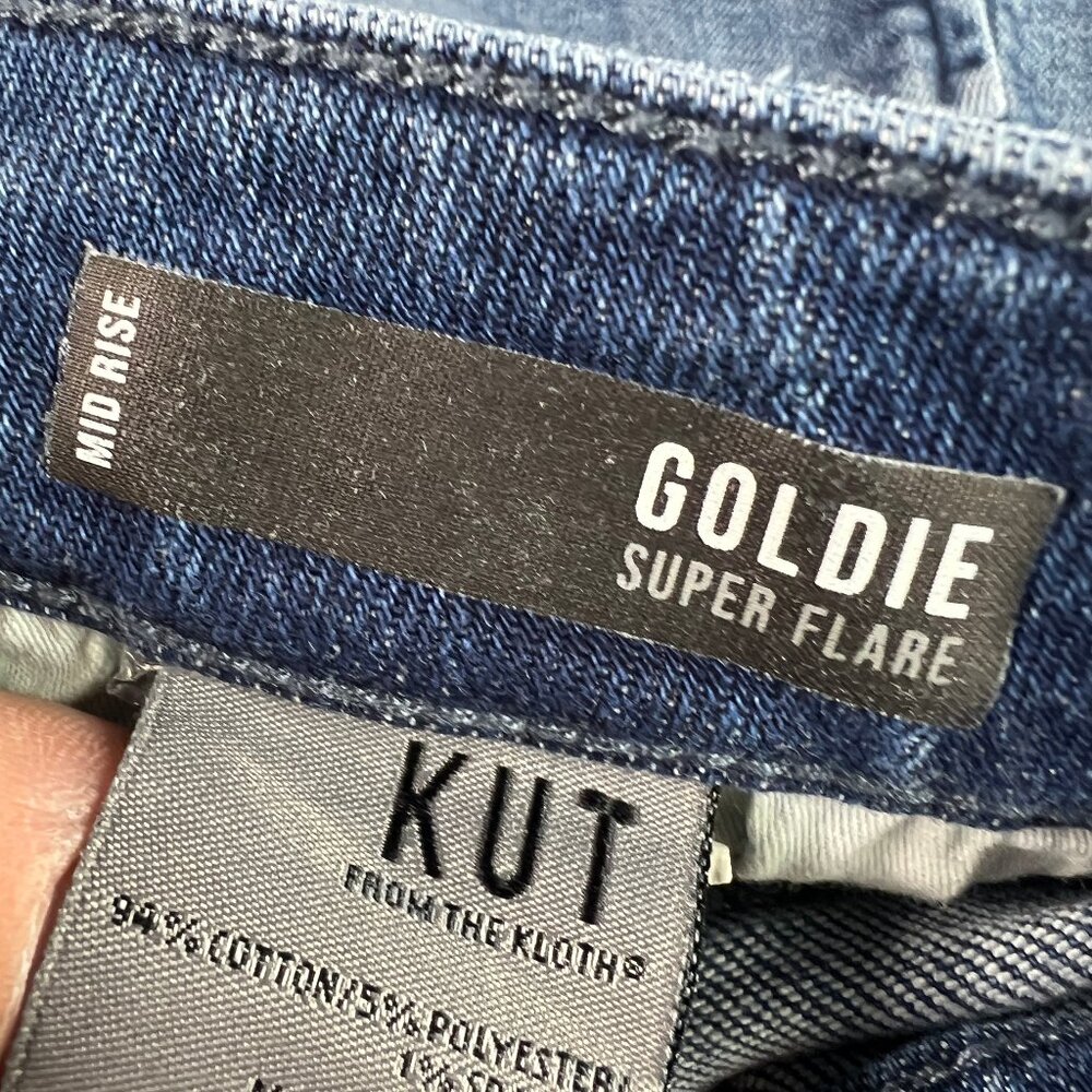Kut From The Kloth Jeans Women's 27x27* Goldie Flare Mid Rise Blue Denim Tag 0 - Picture 8 of 16